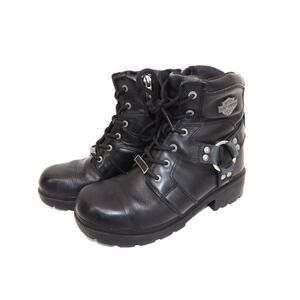 Harley Davidson Jocelyn # D83775 Black Leather Ankle Boots - Women's size 8.5 M